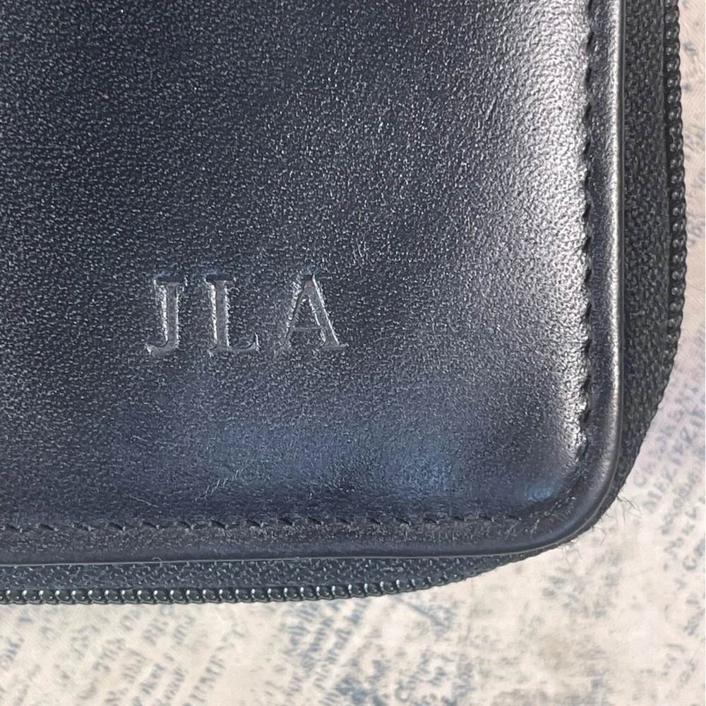 Vintage Double Zip Pocket Organizer Wallet Retro Travel Planner Case